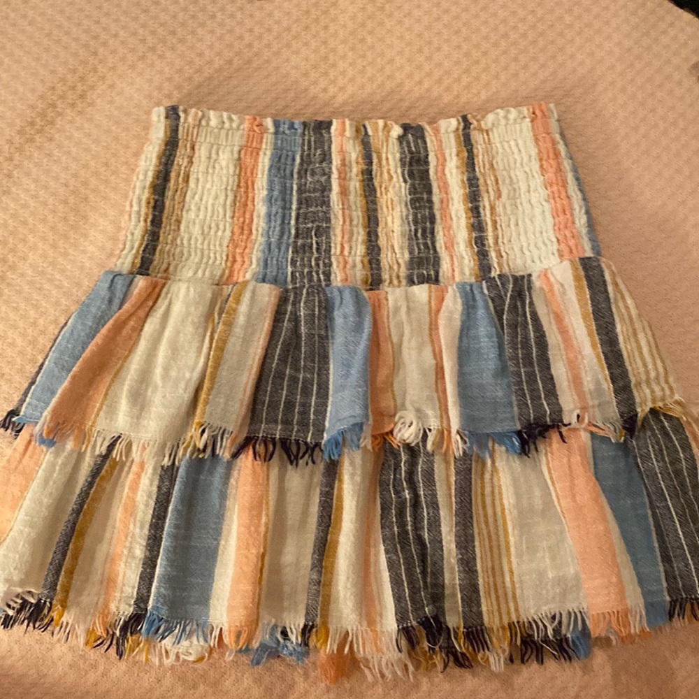 Aerie smocked tiered patterned skirt